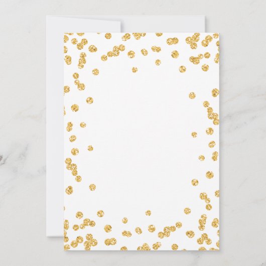 SLA DE DATUM Gouden Glitter Confetti Script Bruilo Kaart (Achterkant)