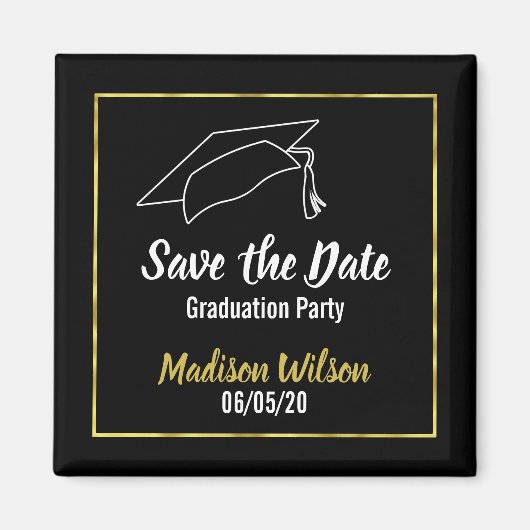 Sla de datum Graduation Party op | Faux gouden ran Magneet (Voorkant)