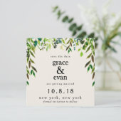 Sla de datum groene bloemige blad olijfkrans op kaart (Staand voorkant)