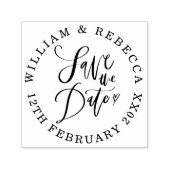 Sla de Datum Hand Script Heart Circular op Zelfinktende Stempel (Design)