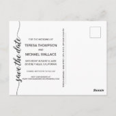 Sla de datum Handgeschreven script Verloving Foto Briefkaart (Achterkant)