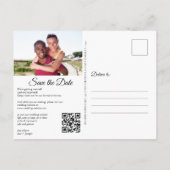 Sla de datum Hart Kalender Foto QR Code op Aankondigingskaart (Achterkant)