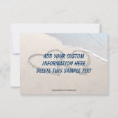 Sla de datum harten zand strand bruiloft uitnodigi save the date (Achterkant)