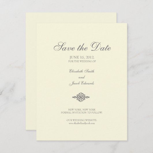Sla de datum // Het Elegance Collectie op Save The Date (Voorkant / Achterkant)