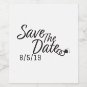 Sla de datum, het ontwerp van de huwelijksdatum op wijn etiket (Enkel label)