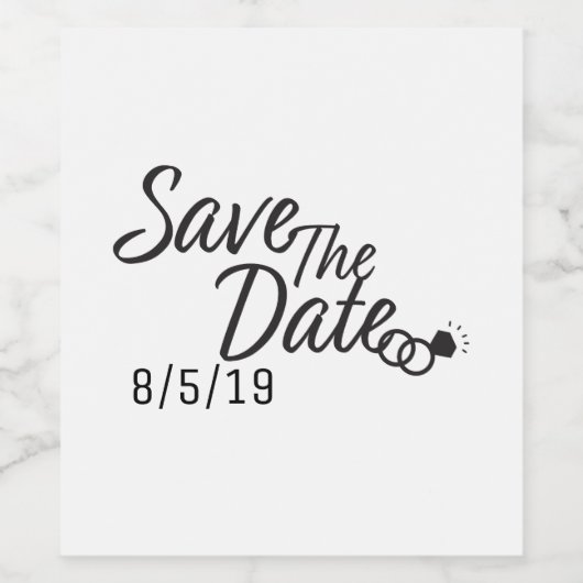 Sla de datum, het ontwerp van de huwelijksdatum op wijn etiket (Enkel label)