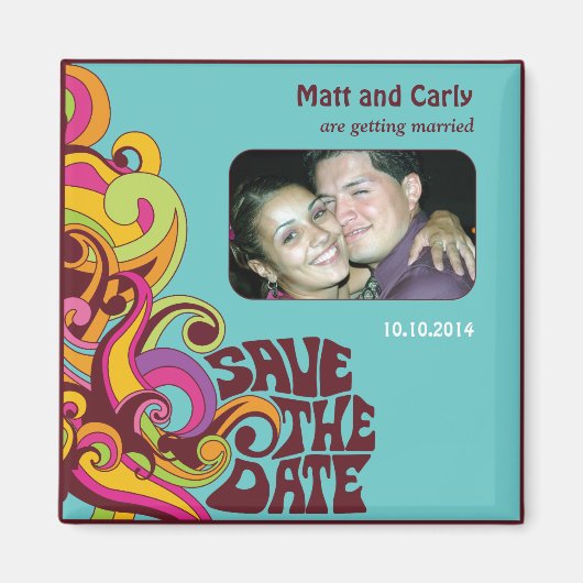 Sla de Datum Hippy Fotomagneet op Magneet (Voorkant)