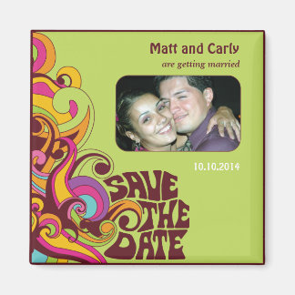 Sla de Datum Hippy Fotomagneet op Magneet