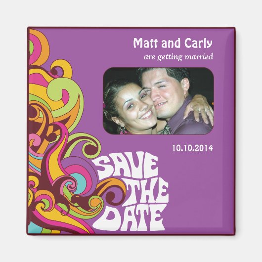 Sla de Datum Hippy Fotomagneet op Magneet (Voorkant)