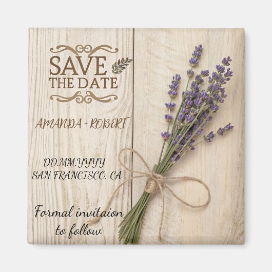 Sla de datum Houten magneet bruiloft gunst (Voorkant)