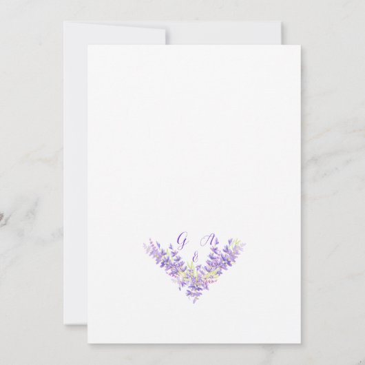 Sla de datum huwelijksuitnodiging Lavander paarse Kaart (Achterkant)