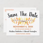 Sla de datum in de herfst op tot minimaal aankondigingskaart (Voorkant / Achterkant)