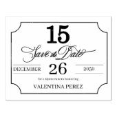 Sla de datum in het Engels op voor Quinceanera Rubberstempel (Afrduk)