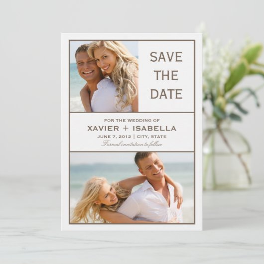 Sla de datum-inkeping op | wit save the date (Staand voorkant)