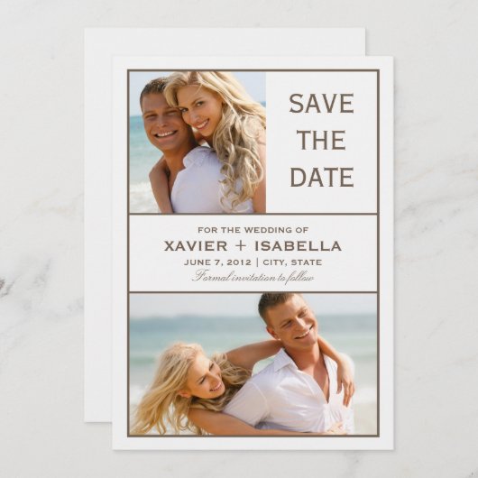 Sla de datum-inkeping op | wit save the date (Voorkant / Achterkant)