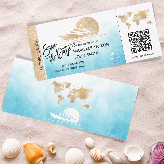 Sla de datum instapkaart Cruiseschip QRCode op Kaart