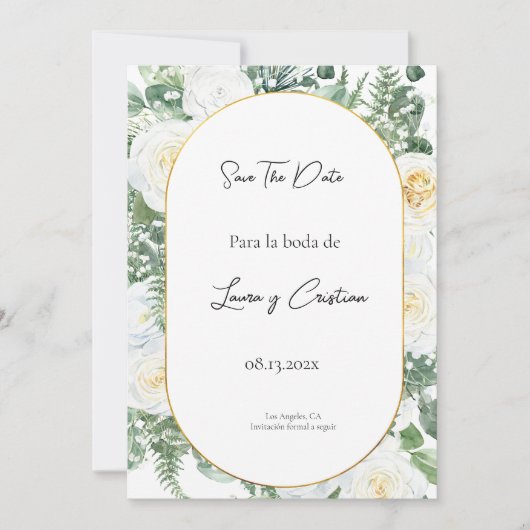 Sla de Datum invitación de boda Kaart (Voorkant)