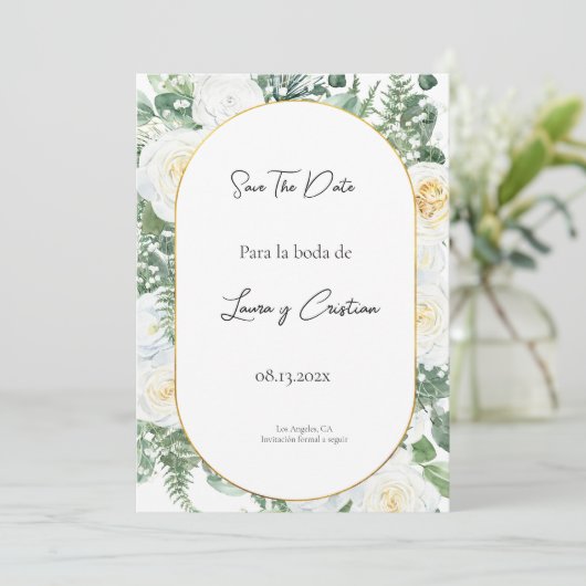 Sla de Datum invitación de boda Kaart (Staand voorkant)