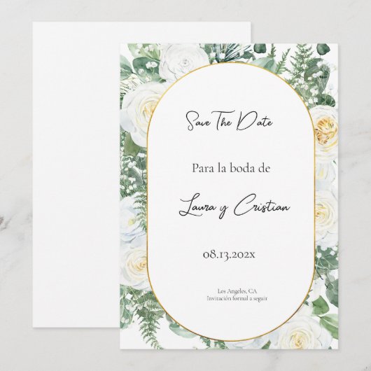 Sla de Datum invitación de boda Kaart (Voorkant / Achterkant)