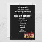 Sla de datum jaar van de Dragon bruiloft Kaart (Achterkant)