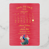 Sla de datum januari 2026 bruiloft op folie uitnodiging (Voorkant)