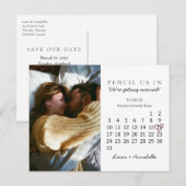 Sla de datum Kalender Eenvoudig Hart Maart 2024 Briefkaart (Voorkant / Achterkant)