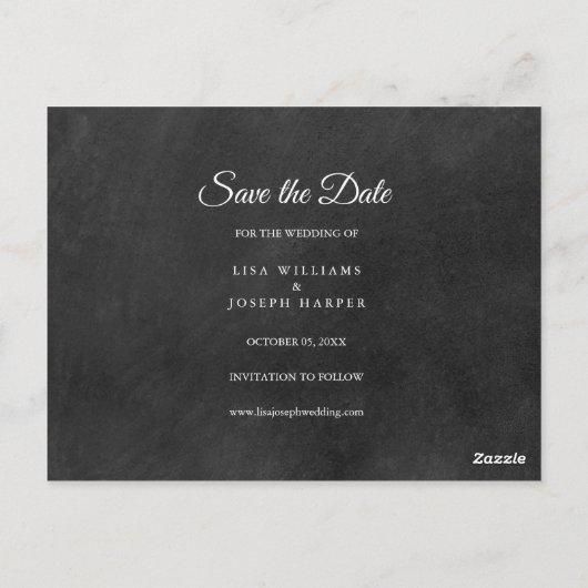 Sla de datum kalender goud liefde hart schoolbord briefkaart (Achterkant)