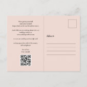 Sla de Datum Kalender QR Code Roos Gouden Glitter Aankondigingskaart (Achterkant)