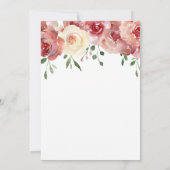 Sla de datum kalligrafie, bourgogne, blush Rozen Save The Date (Achterkant)