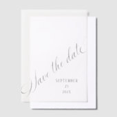 Sla de datum kalligrafie overlay vellum uitnodigingen (Offset)