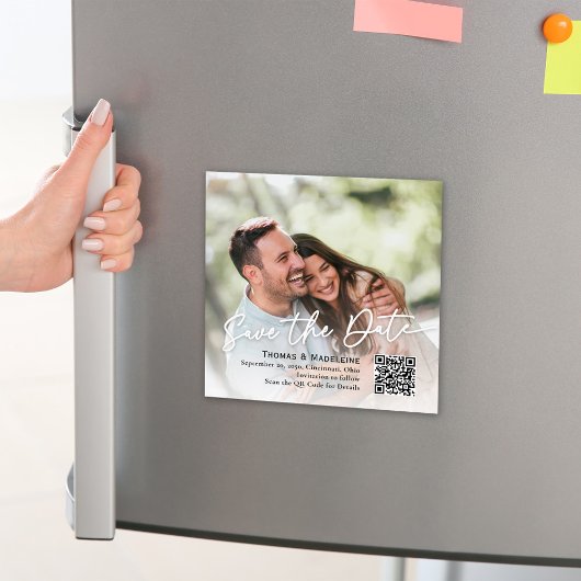 Sla de datum kalligrafie script foto magnetisch