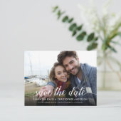 Sla de datum kalligrafie script horizontale foto o briefkaart (Staand voorkant)