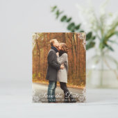 Sla de datum kant rand paar foto Briefkaart L (Staand voorkant)