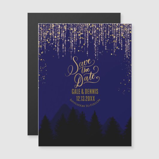 Sla de datum kerst bruiloft magneet Kaart (Voorkant / Achterkant)