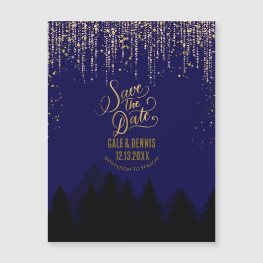 Sla de datum kerst bruiloft magneet Kaart (Voorkant)