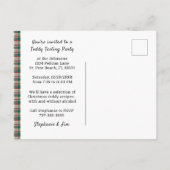 Sla de datum Kerstmis Plaid Party op Aankondigingskaart (Achterkant)