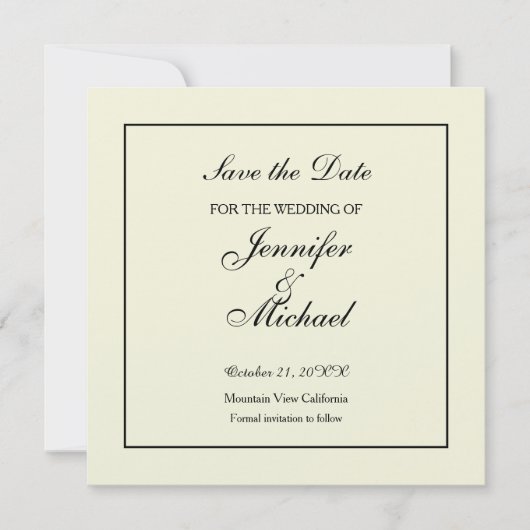 Sla de datum Klassieke Beige op Save The Date (Voorkant)
