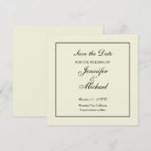 Sla de datum Klassieke Beige op Save The Date (Voorkant / Achterkant)