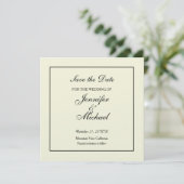 Sla de datum Klassieke Beige op Save The Date (Staand voorkant)