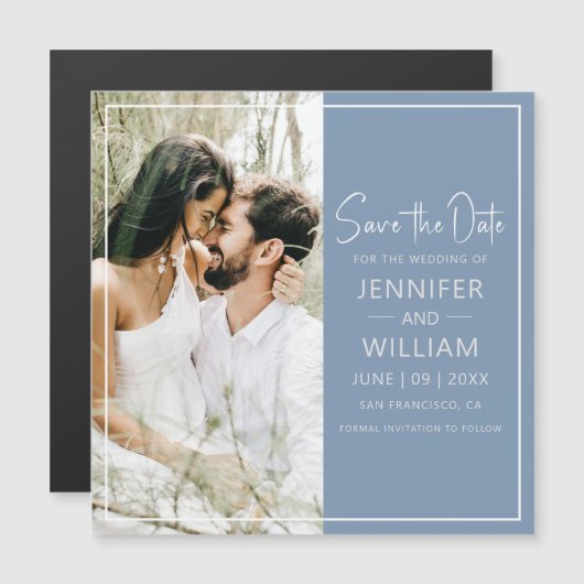 Sla de datum klassieke foto bruiloft magnetisch (Voorkant / Achterkant)