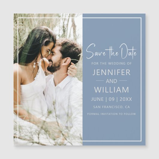 Sla de datum klassieke foto bruiloft magnetisch (Voorkant)