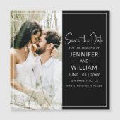 Sla de datum klassieke foto bruiloft magnetisch (Voorkant)