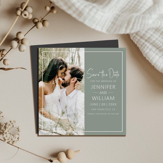 Sla de datum klassieke foto bruiloft magnetisch