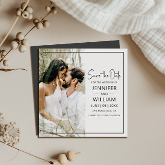 Sla de datum klassieke foto bruiloft magnetisch