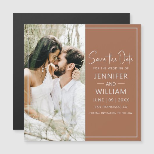 Sla de datum klassieke foto bruiloft magnetisch (Voorkant / Achterkant)