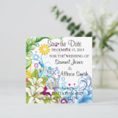 Sla de datum kleurrijke achtergrond ontwerp uitnod kaart (Staand voorkant)