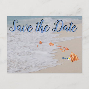 Sla de datum Kona Hawaii Bruiloft Briefkaart