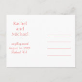 Sla de datum Koraal en Wit op Aankondigingskaart (Achterkant)