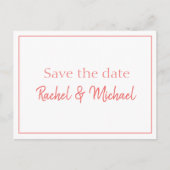 Sla de datum  Koraal en Wit op Aankondigingskaart (Voorkant)