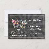 Sla de datum krijt rustieke Sugar Skulls Kaart (Voorkant)